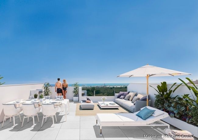 La Zenia: Fantastische 3-Zimmer-Penthouse-Wohnungen mit Gemeinschaftspool und zum Teil mit Meerblick 