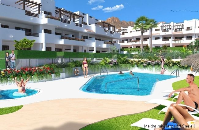 San Juan de los Terreros: Wunderschöne 3-Zimmer-Wohnungen mit Gemeinschaftspools nur 800 m vom Strand 