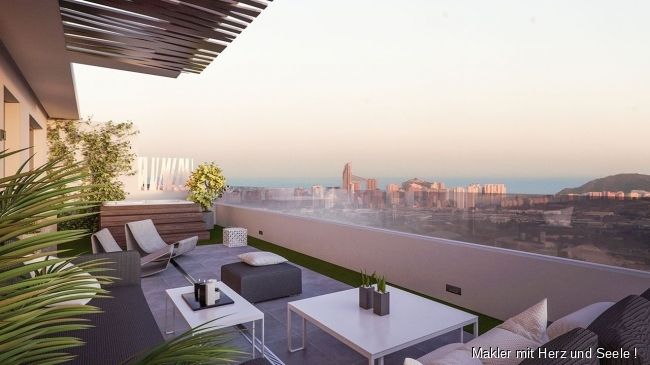 Finestrat: Fantastische 4-Zimmer-Terrassen-Wohnungen mit Meerblick, Gemeinschaftspools und Tiefgaragenstellplatz nur wenige Autominuten vom Strand von Benidorm 