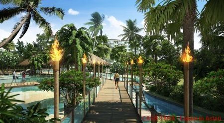 Pattaya / Jomtien: Tropischer Traum in Jomtien: Whng. von 23 - 108 qm mit 5.700 qm Lagunenpool, Sandstrand in 15.000 qm Parkanlage 