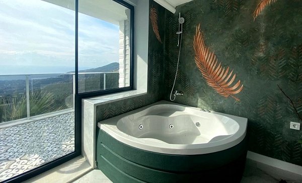 Tepe: Türkei, Alanya. 5 Zi. Villa mit unverbaubarem Meerblick. 883 