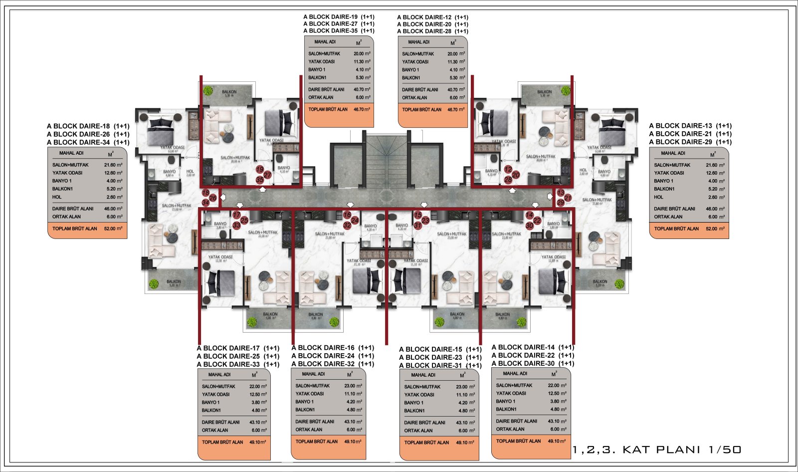1+1 Neubau in Alanya 15