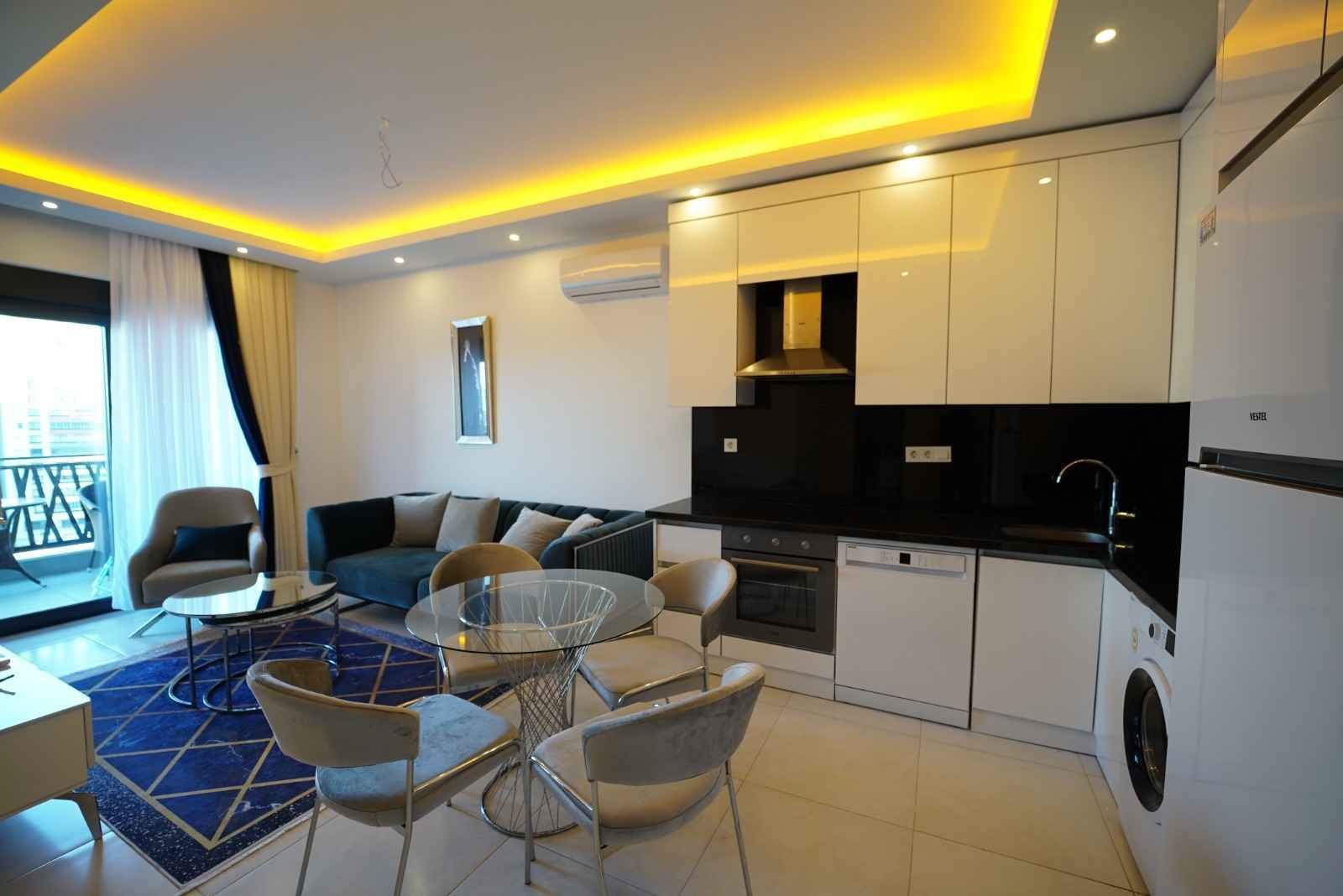 Alanya Mahmutlar: 1+1 Furnished Luxury Apartment for Sale in Alanya Mahmutlar | 56 m² | 10th Floor 